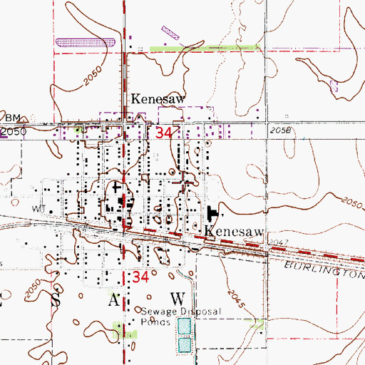 Topographic Map of Kenesaw Lutheran Church, NE