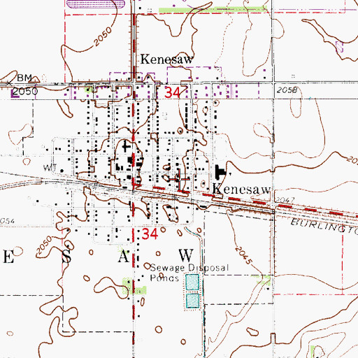 Topographic Map of Kenesaw Presbyterian Church, NE