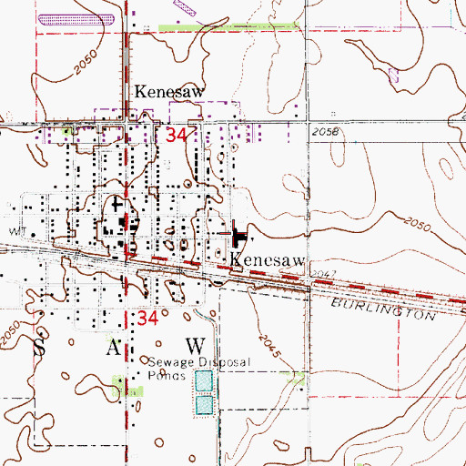 Topographic Map of Kenesaw Public Schools, NE