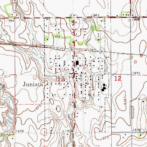 Topographic Map of Heartland Co-op Elevator, NE