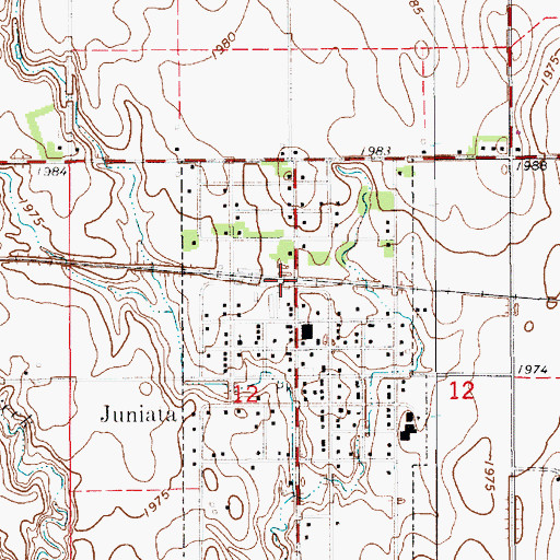 Topographic Map of Juniata, NE