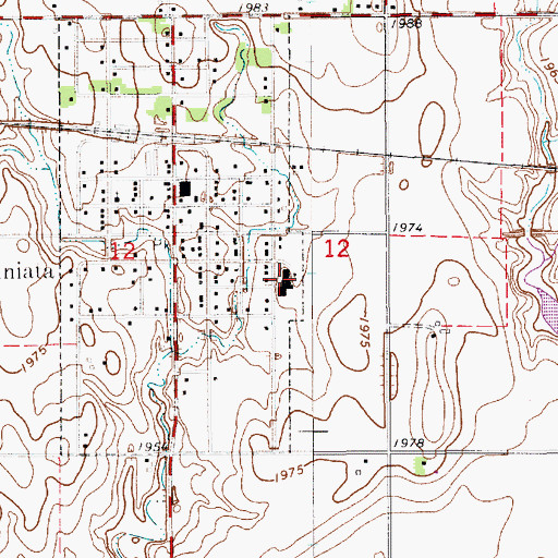 Topographic Map of Juniata Elementary School, NE