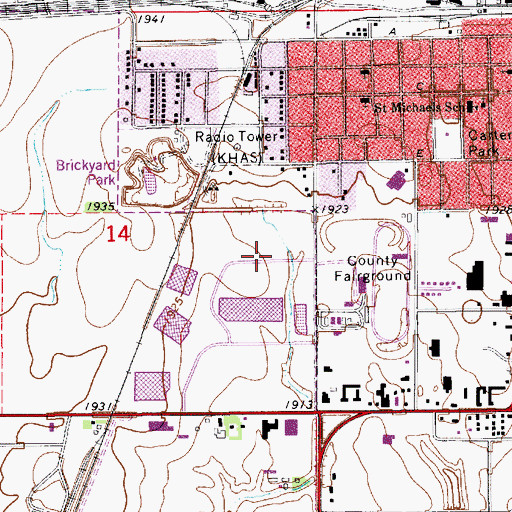 Topographic Map of Adams County Fairgrounds Campground, NE