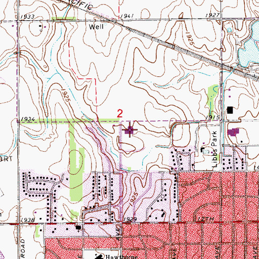 Topographic Map of Raymond A Watson Elementary School, NE