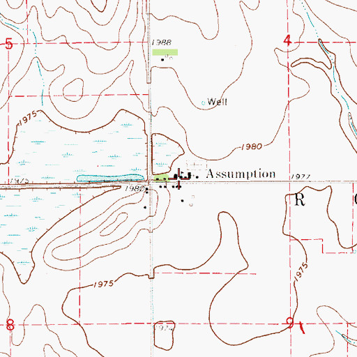 Topographic Map of Roseland Assumption School, NE