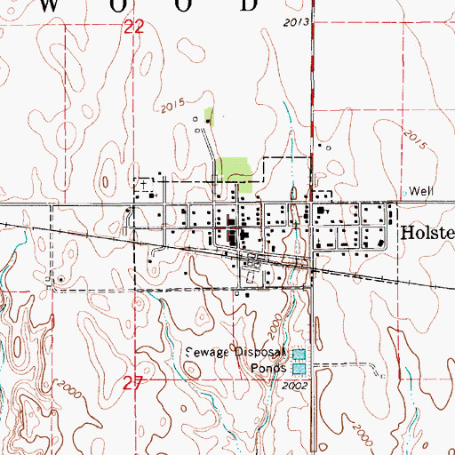 Topographic Map of Holstein Post Office, NE
