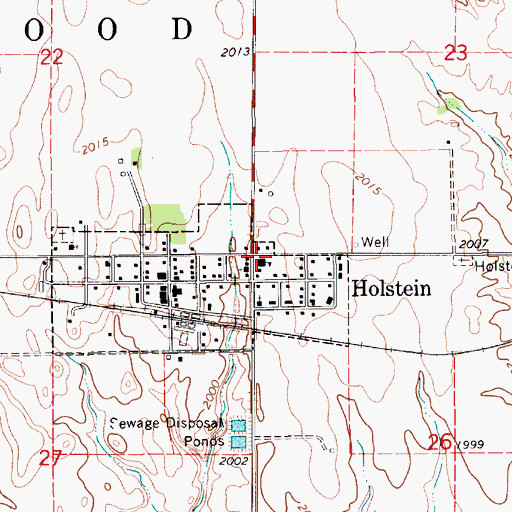 Topographic Map of Holstein Public School, NE