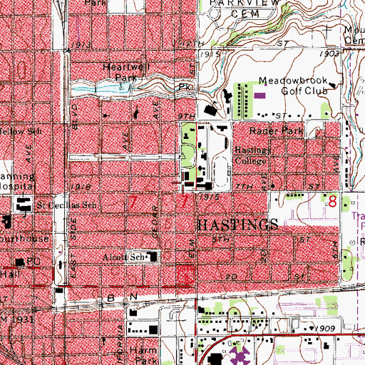 Topographic Map of Perkins Library, NE