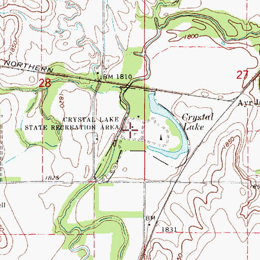Topographic Map of Crystal Lake Historical Marker, NE