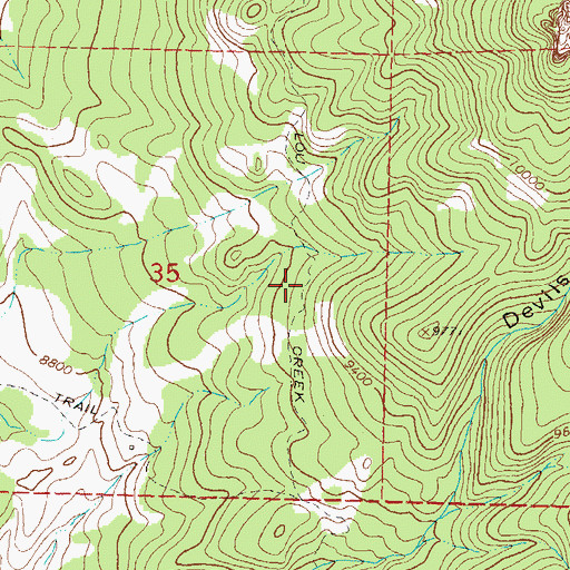 Topographic Map of Lou Creek Trail, CO