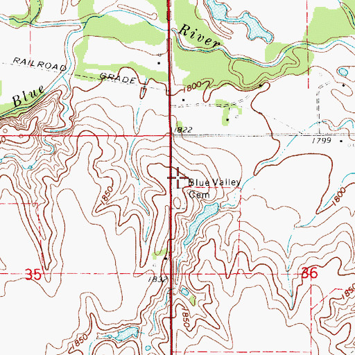 Topographic Map of Kingston Cemetery Historical Marker, NE