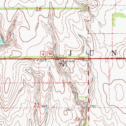 Topographic Map of Oregon Trail Historical Marker, NE