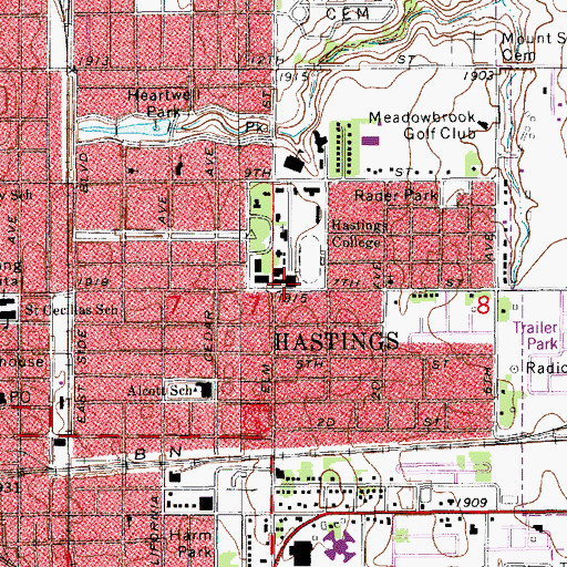 Topographic Map of Kiewit Physical Education Building, NE