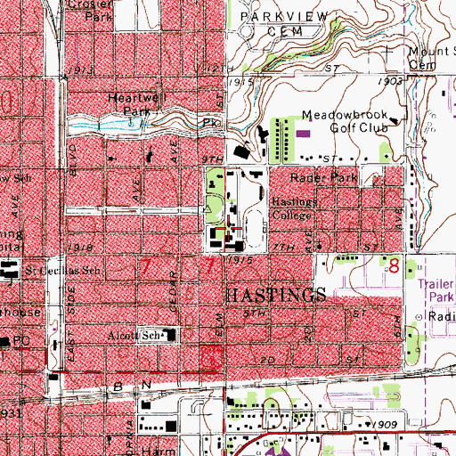 Topographic Map of College Shop, NE