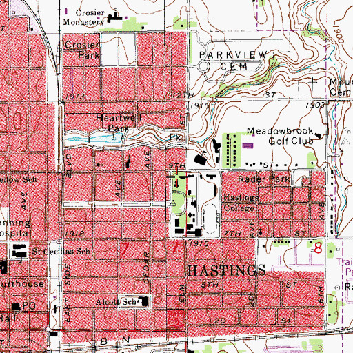 Topographic Map of Babcock Hall, NE