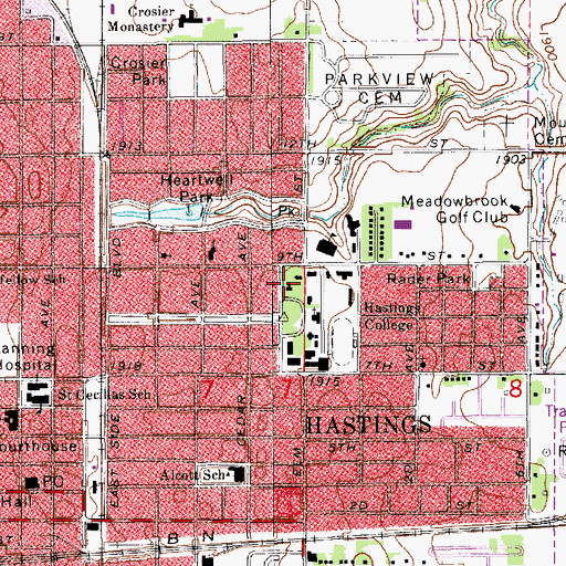 Topographic Map of Taylor Hall, NE