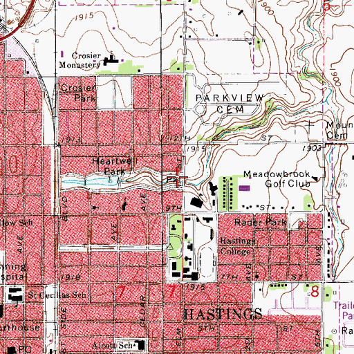 Topographic Map of Gray Center for Communication Arts, NE