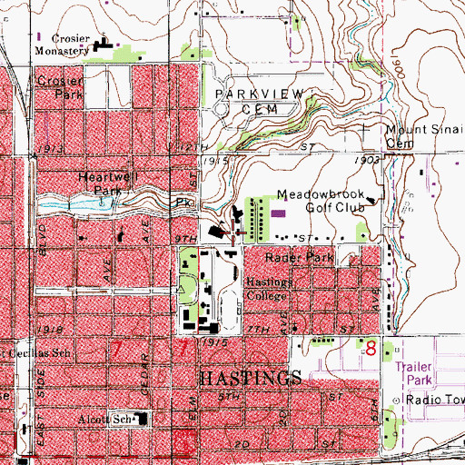 Topographic Map of Weyer Hall, NE