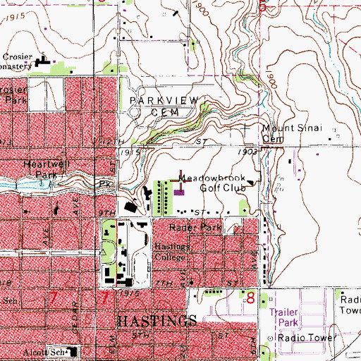 Topographic Map of Observatory, NE