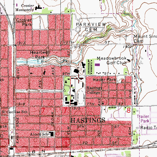 Topographic Map of Bronc Hall, NE