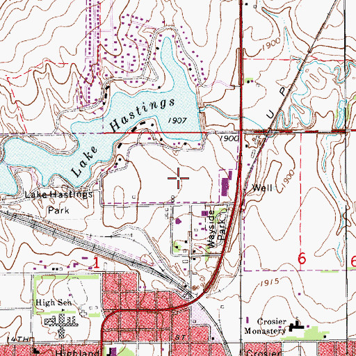 Topographic Map of Hastings Medical Park, NE