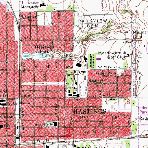 Topographic Map of Wilson Mathemetics and Computer Science Center, NE
