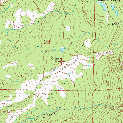 Topographic Map of Kennedy Mine, CO