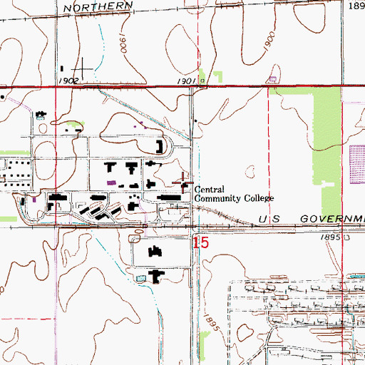 Topographic Map of Sherman Building, NE