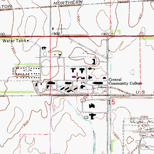 Topographic Map of Dawson Multipurpose Complex, NE