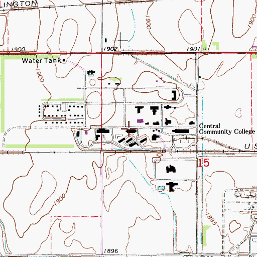 Topographic Map of Nuckolls Building, NE