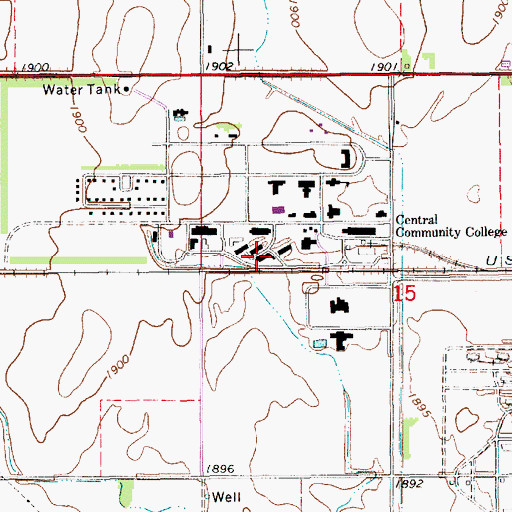 Topographic Map of Kearney Building, NE