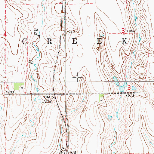 Topographic Map of Township of Elm Creek, NE
