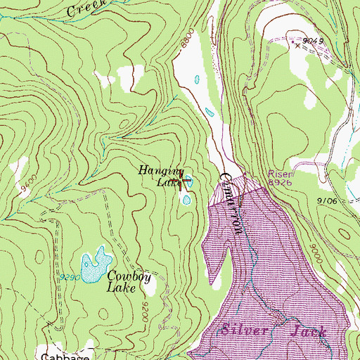 Topographic Map of Hanging Lake, CO