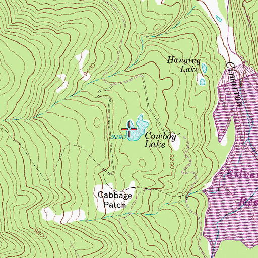 Topographic Map of Cowboy Lake, CO