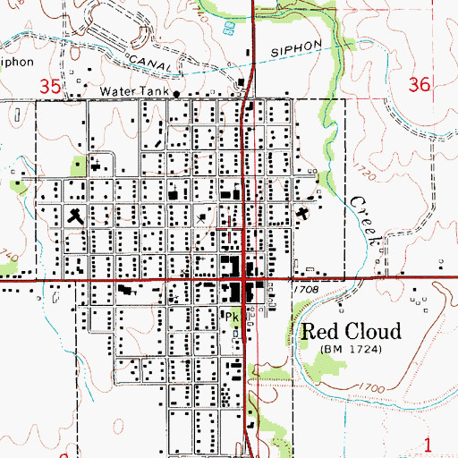 Topographic Map of Auld Public Library, NE