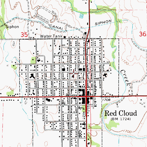 Topographic Map of Webster County Sheriff's Office, NE