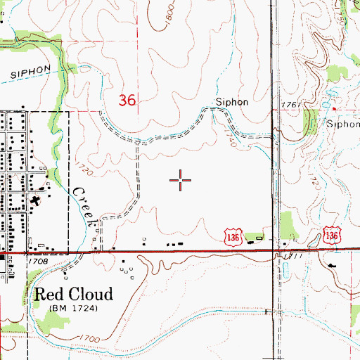 Topographic Map of United Methodist Church, NE