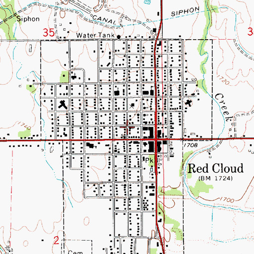 Topographic Map of Sacred Heart Catholic Church, NE