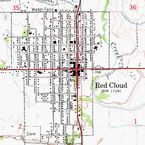 Topographic Map of Main Street Clinic, NE