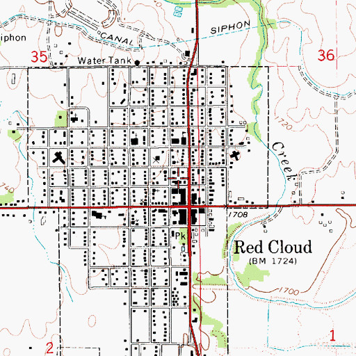 Topographic Map of Red Cloud Dental Clinic, NE
