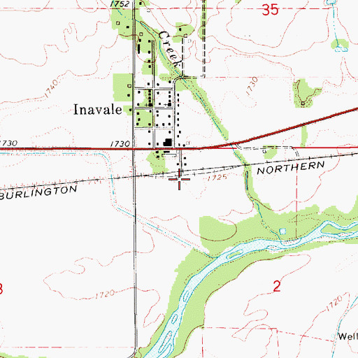 Topographic Map of Inavale, NE