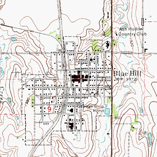 Topographic Map of Blue Hill Clinic, NE