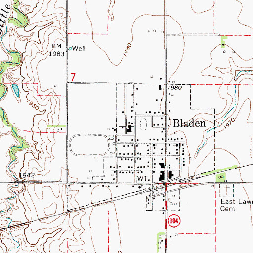 Topographic Map of Silver Lake Elementary School, NE