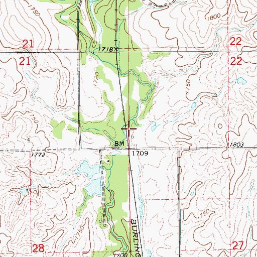 Topographic Map of Elm Creek State Wildlife Management Area, NE