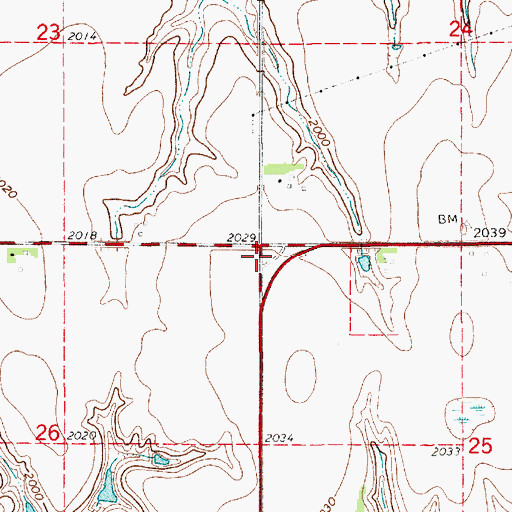 Topographic Map of Catherland Historical Marker, NE