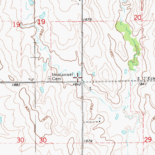 Topographic Map of Emmanuel Lutheran Church Historical Marker, NE