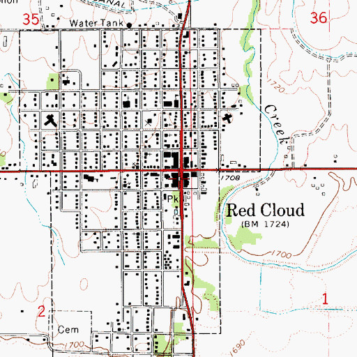 Topographic Map of Willa Cather State Historic Site, NE