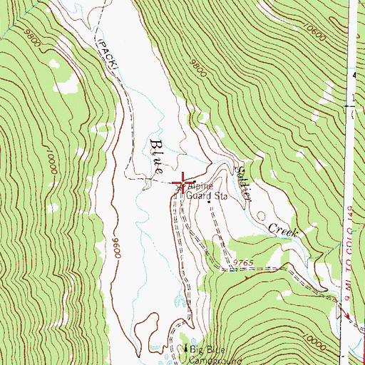 Topographic Map of Alpine Guard Station, CO