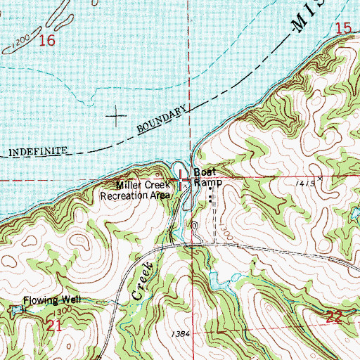 Topographic Map of Miller Creek Campground, NE