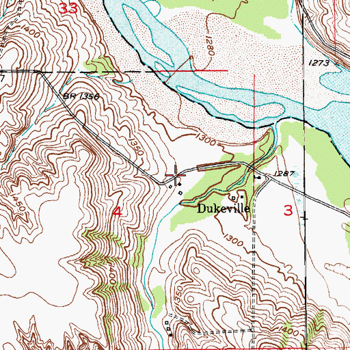 Topographic Map of Dukeville Post Office (historical), NE